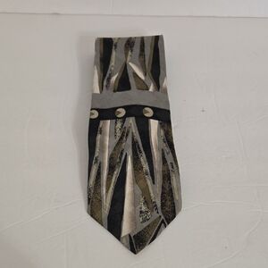 Pierre Balmain Men's Tie in Black, Gray, and Gold